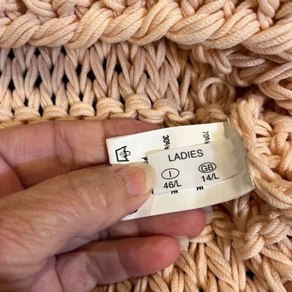 Fabiana Filippi Women's Peach Oversized Open Knit Sweater Size Large - Picture 7 of 12